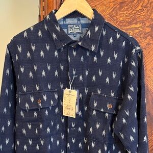 Studio D’Artisan Indigo “Arrow Kasuri” Sashiko Shirt Men’s 42
